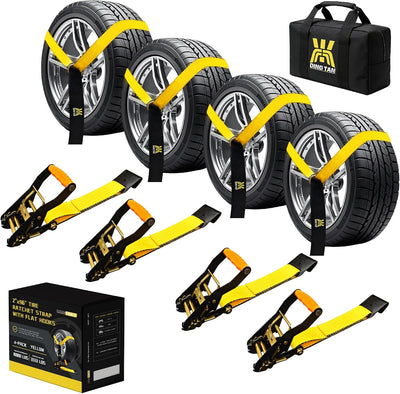 4 Correas amarre auto remolque 2x96pulg 10000lb resistencia