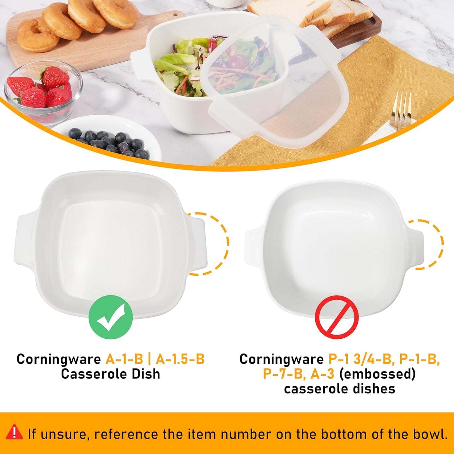 Tapas de silicona para Corningware A-1-B 2 piezas