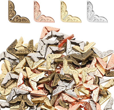 100 Protectores Esquina Libro Metal Hierro Tapa Blanda Oro