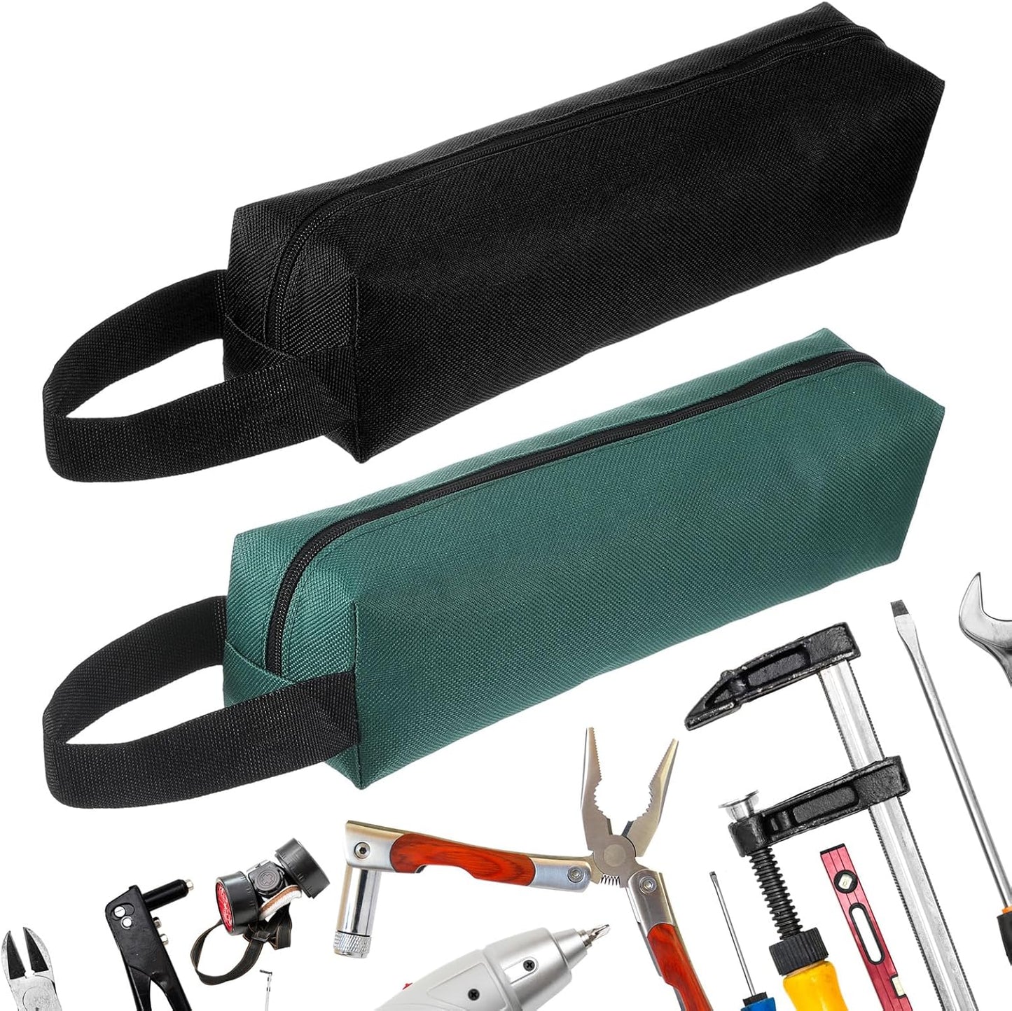 Set 2 Bolsas Herramientas Canvas con Cierre para Almacenamiento