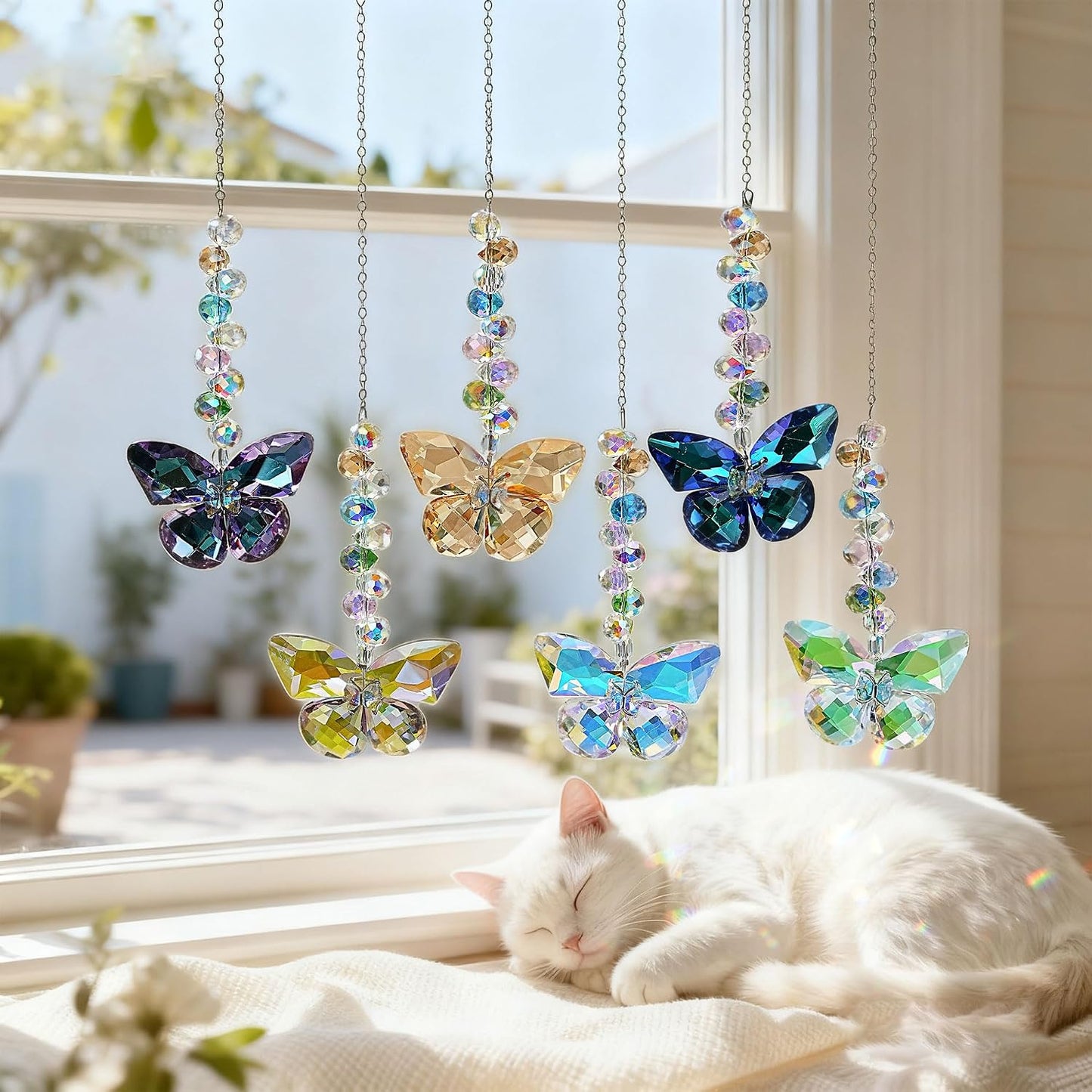 6 Atrapasoles Cristal Arco Iris para Ventana Hogar Boda