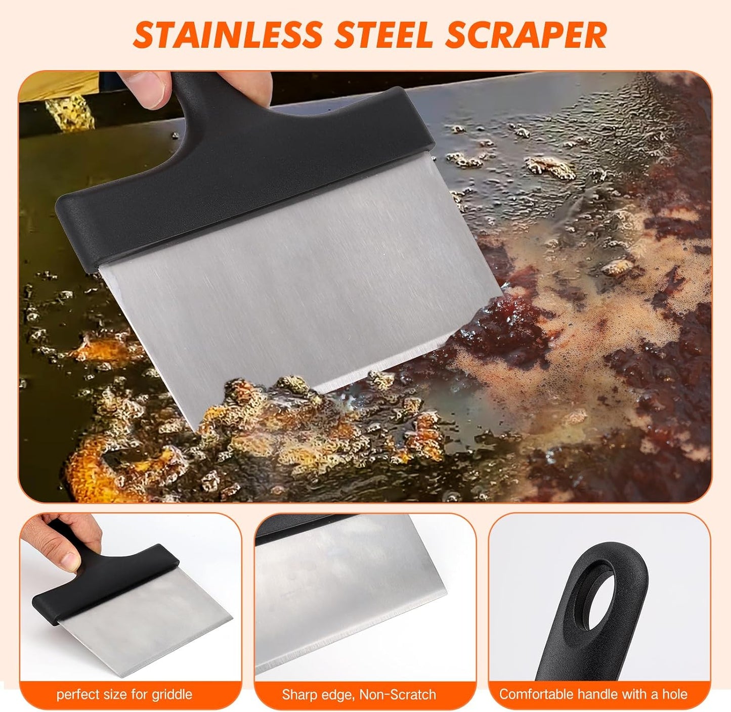 Kit limpieza plancha Blackstone 13 pzas acero inox