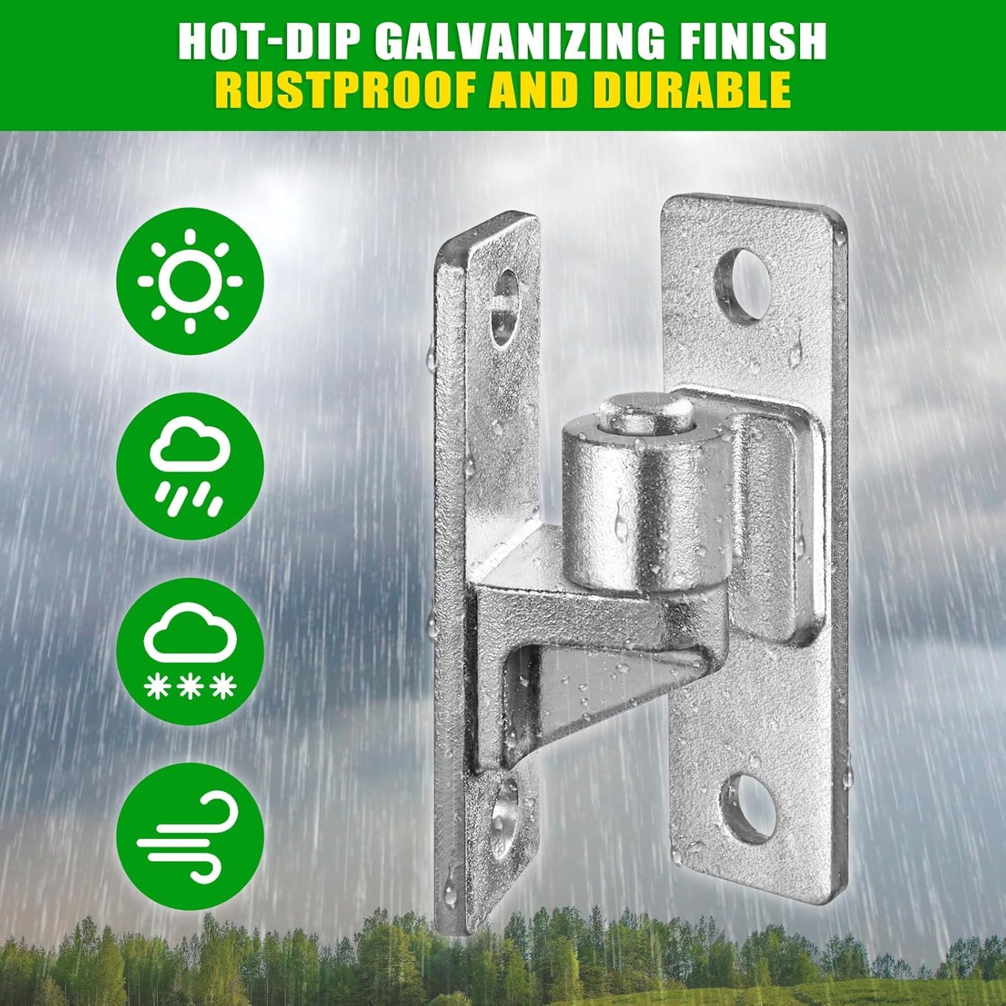 Bisagras puerta pared acero galvanizado 600lb ajuste universal