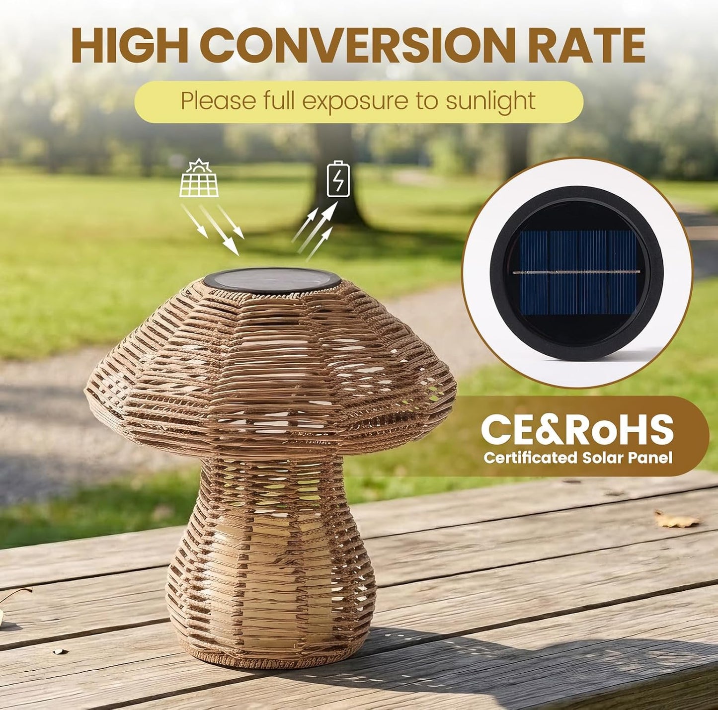 Lámpara rattan solar batería reemplazable terraza dormitorio set 2