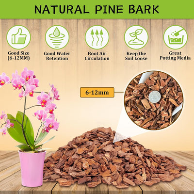 Corteza orgánica para macetas orquídea 6qt astillas pino