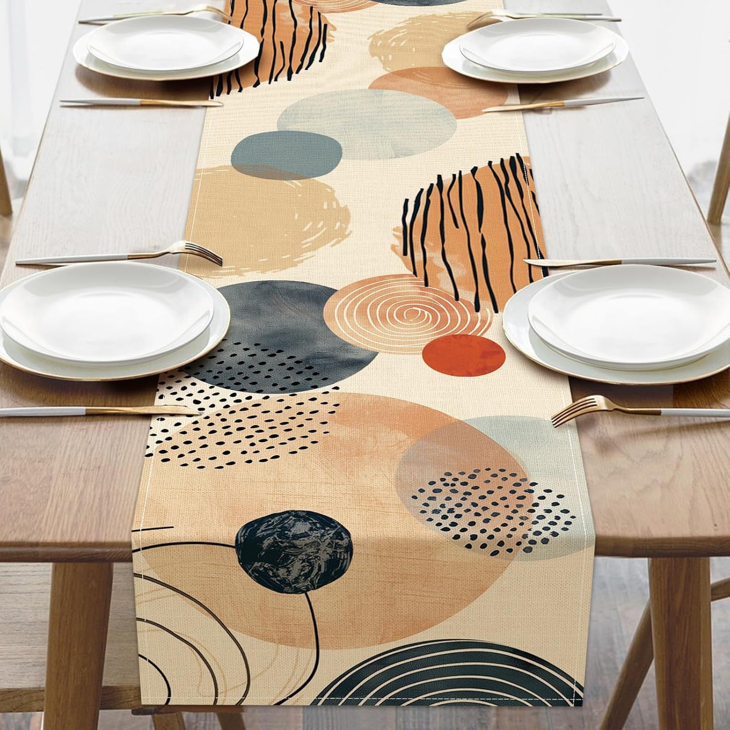 Camino de mesa geométrico moderno bohemio decoración de cocina