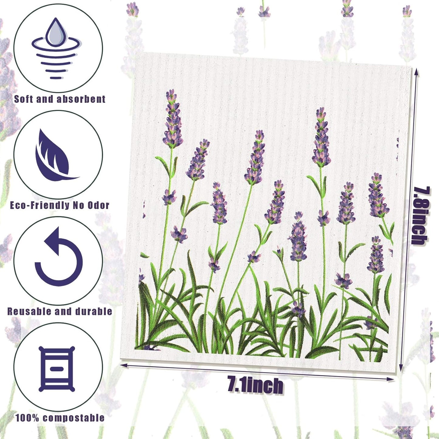 Toallas cocina flores silvestres reutilizables secado rápido