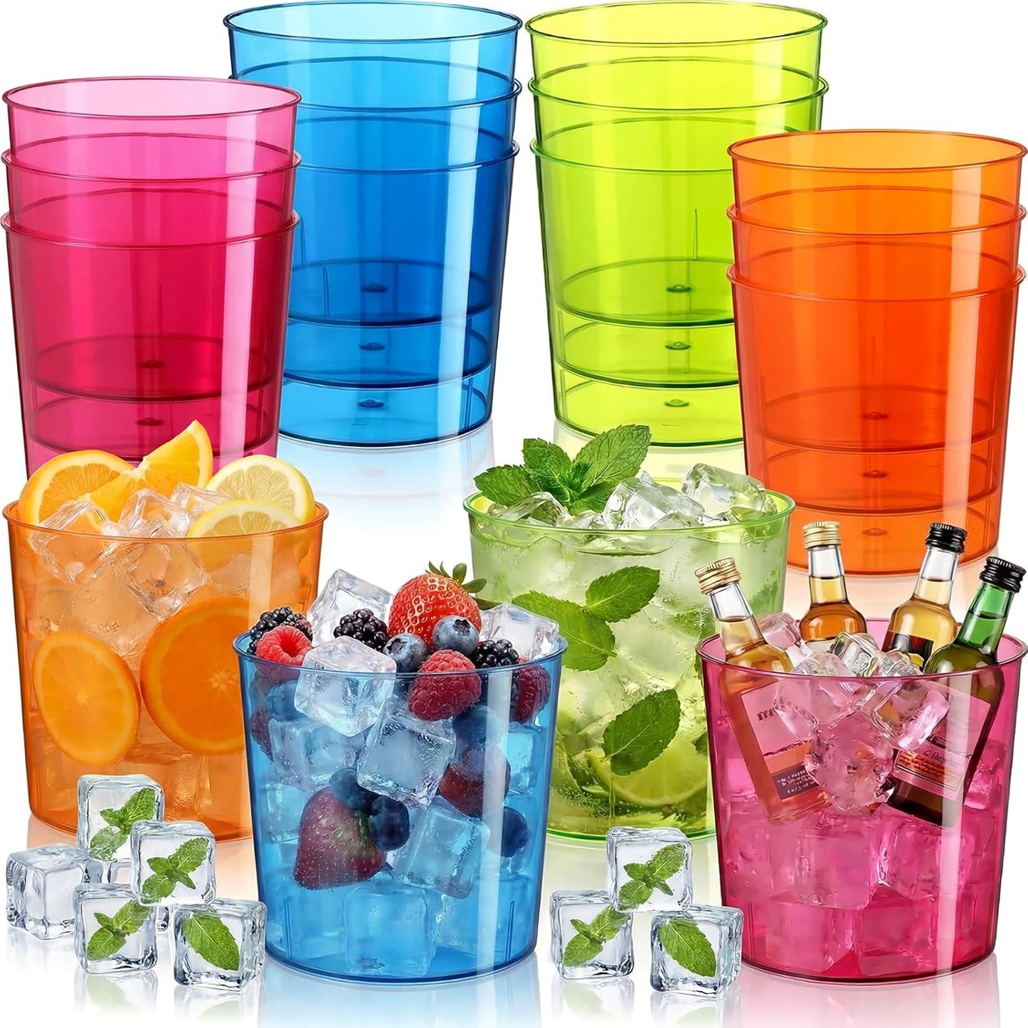 Cubos hielo plástico transparente 6L para vino y fiestas