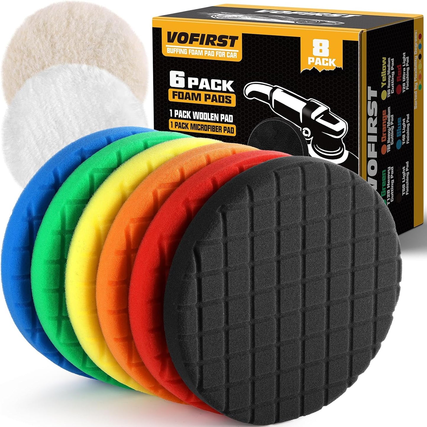 Kit almohadillas pulido 7.5pulg para placa 7pulg coche