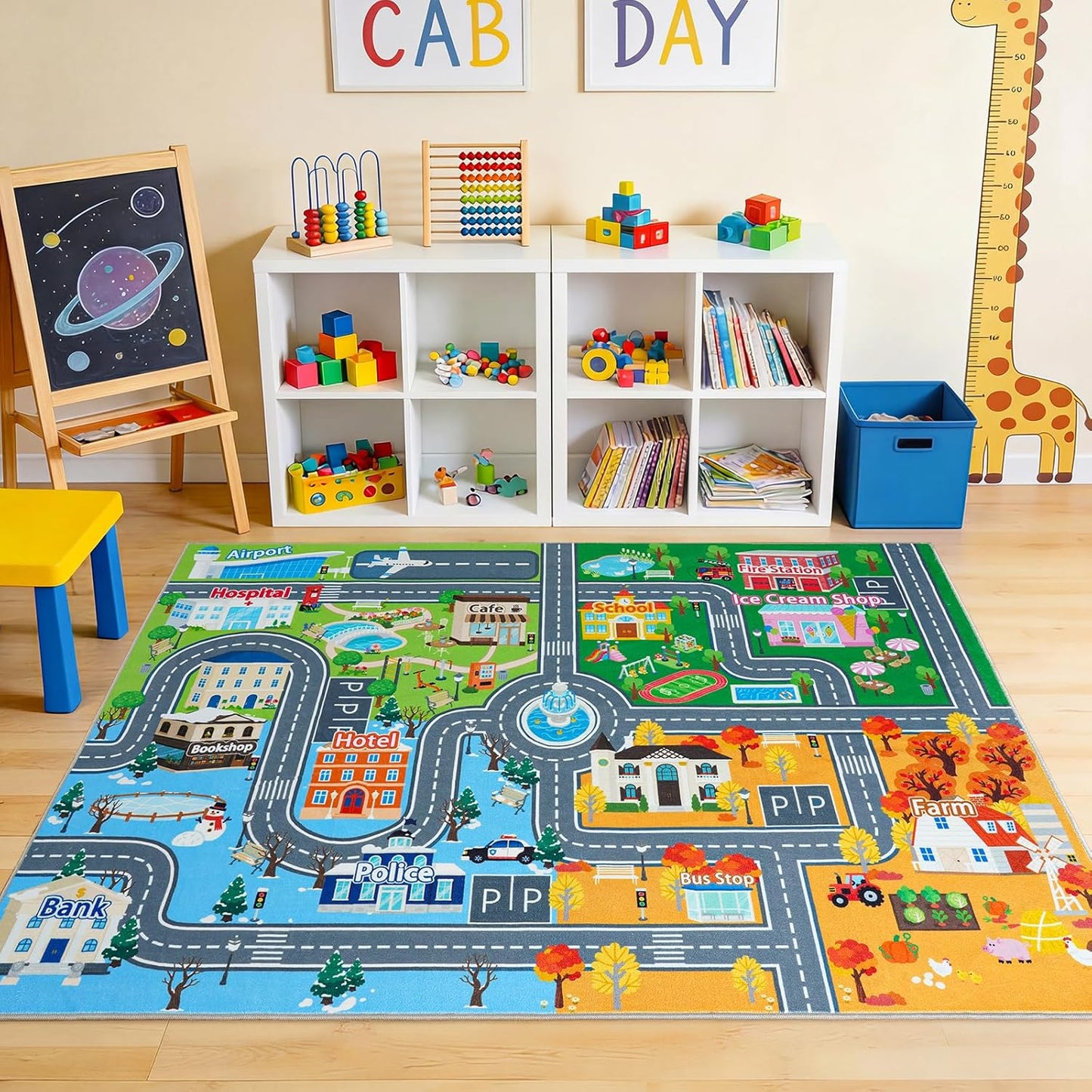 Alfombra coche niños respaldo antiderrap lavable 4 estaciones