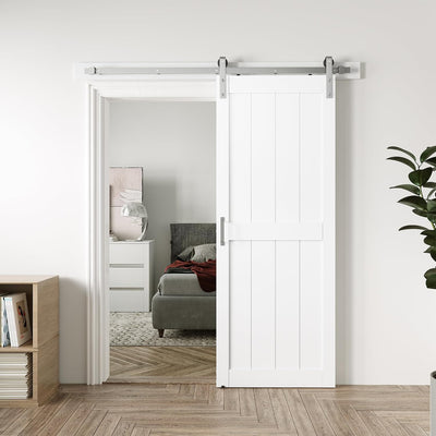 Puerta corredera granero 34x84pulg blanca níquel