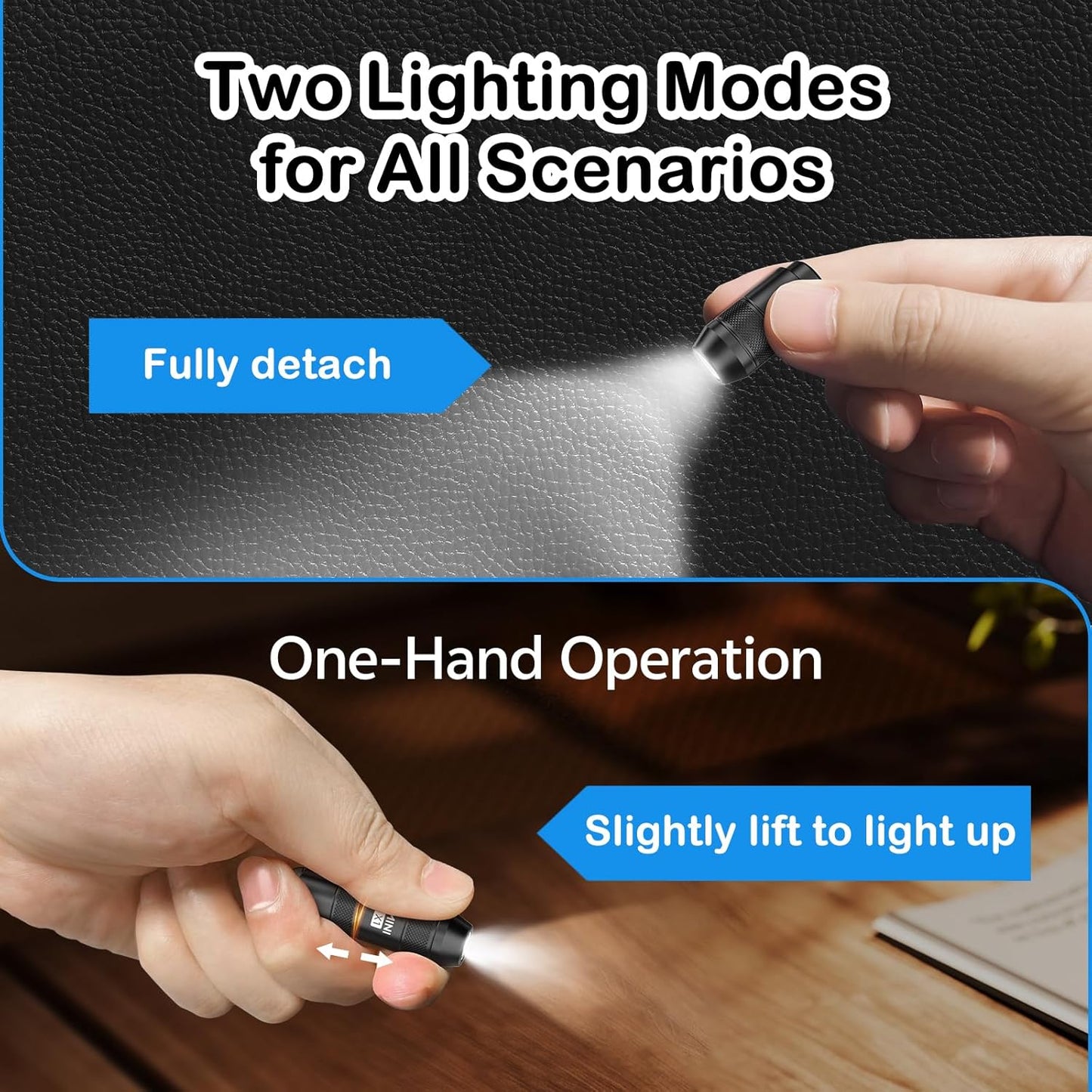 Linterna LED mini llavero magnético recargable alta luminosidad