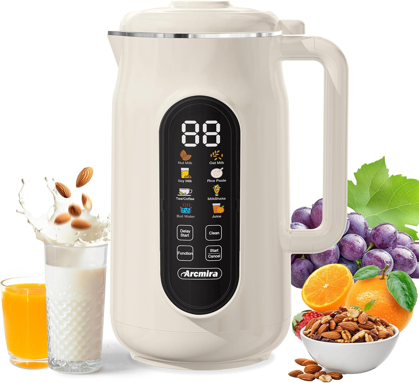 Maker de leche de almendra 10en1 con panel led y auto limpieza