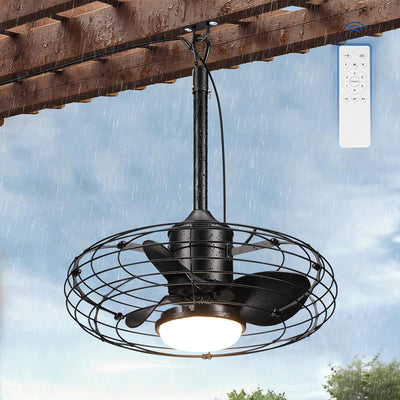 Ventilador techo exterior 20pulg luz IP65 control remoto