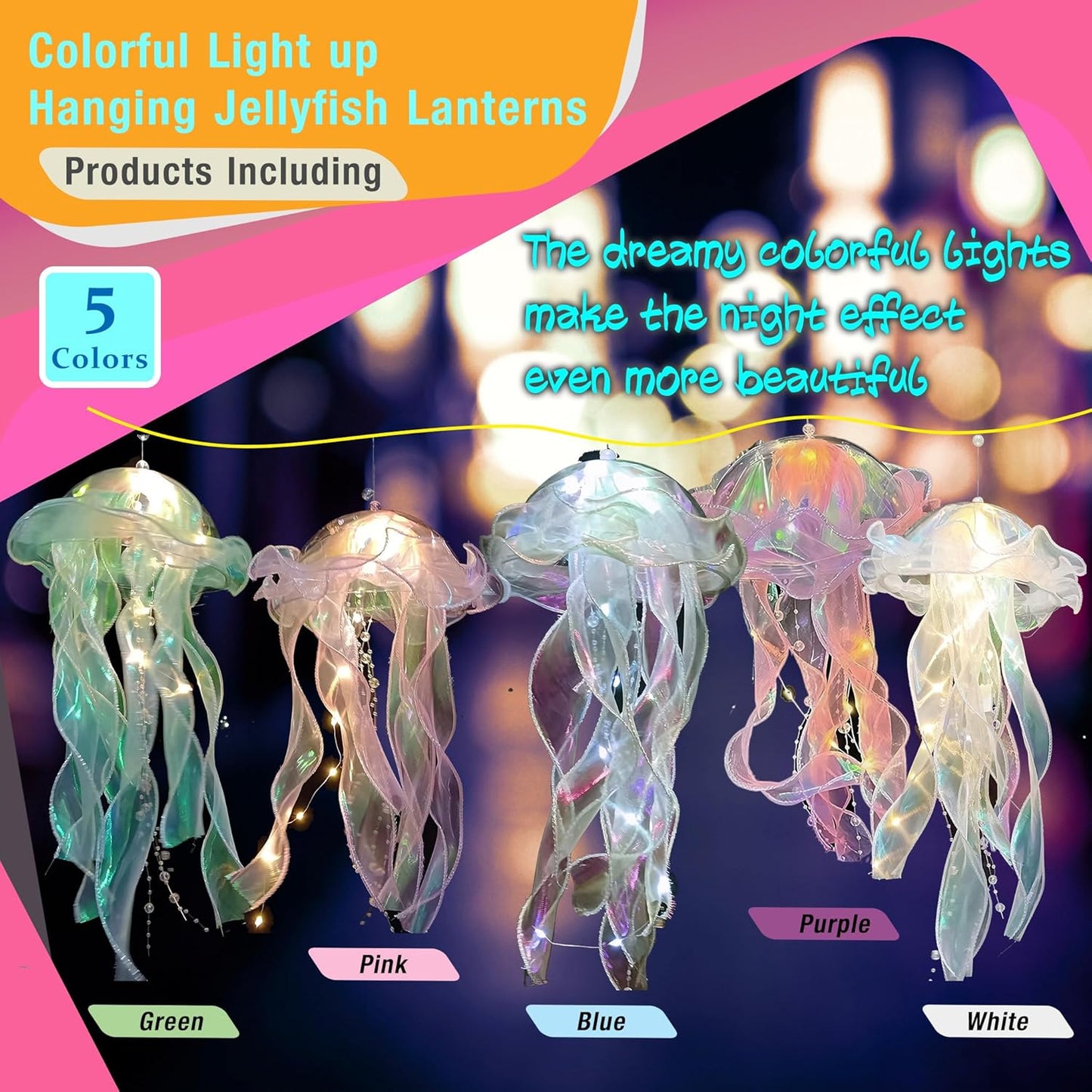 Linternas LED medusa colgantes para fiestas temáticas