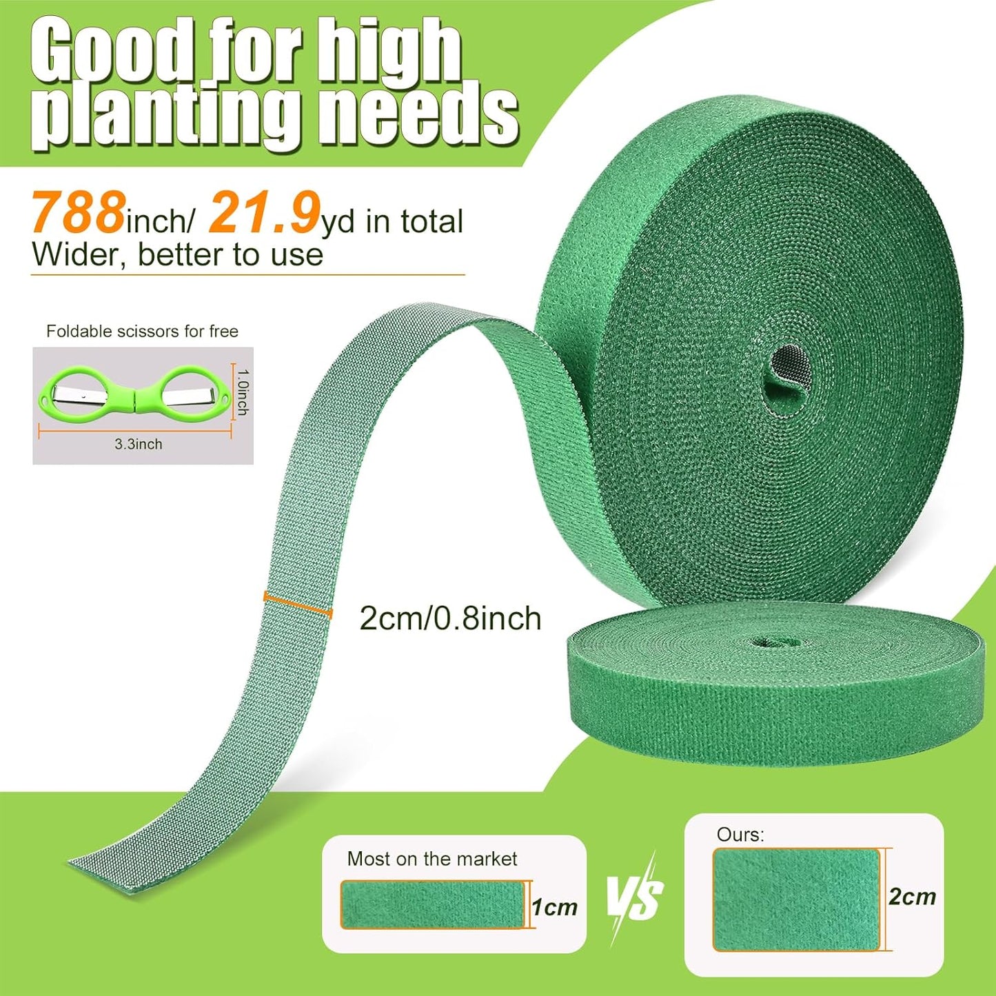 Lazos para plantas cinta ajustable 66pies soporte reutilizable