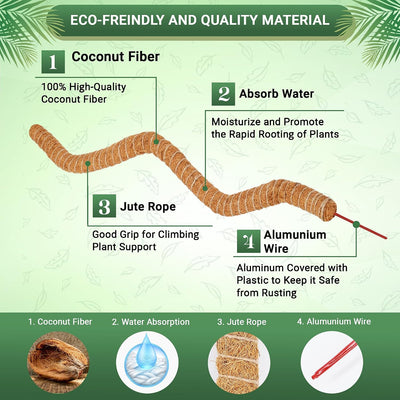Poste musgo flexible 48pulg para Monstera y plantas trepadoras