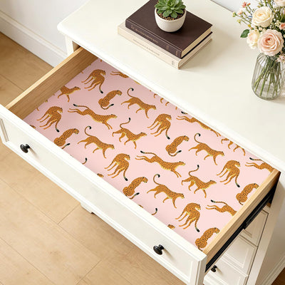 Papel tapiz leopardo naranja negro dorado rosa 17.5x80pulg