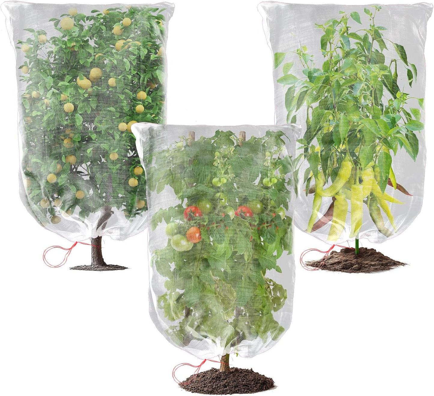 3 Redes para pájaros 2.3x3.3pies con cordón protección jardín