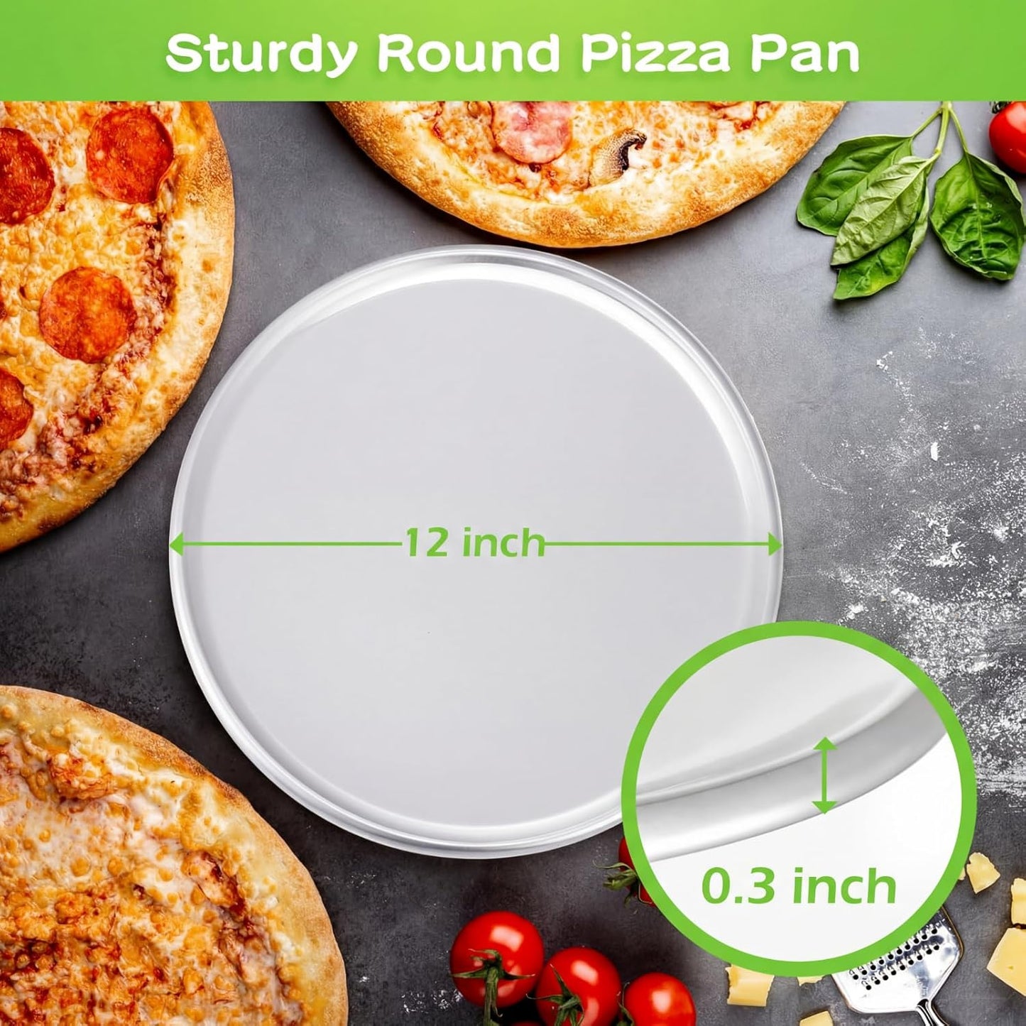 Juego de 24 moldes para pizza de aluminio sin óxido para horno