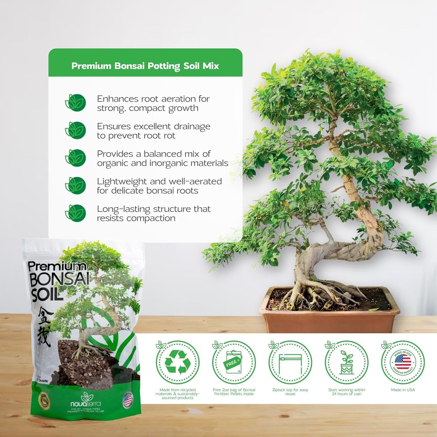 Kit suelo bonsai listo para usar con semillas de loto