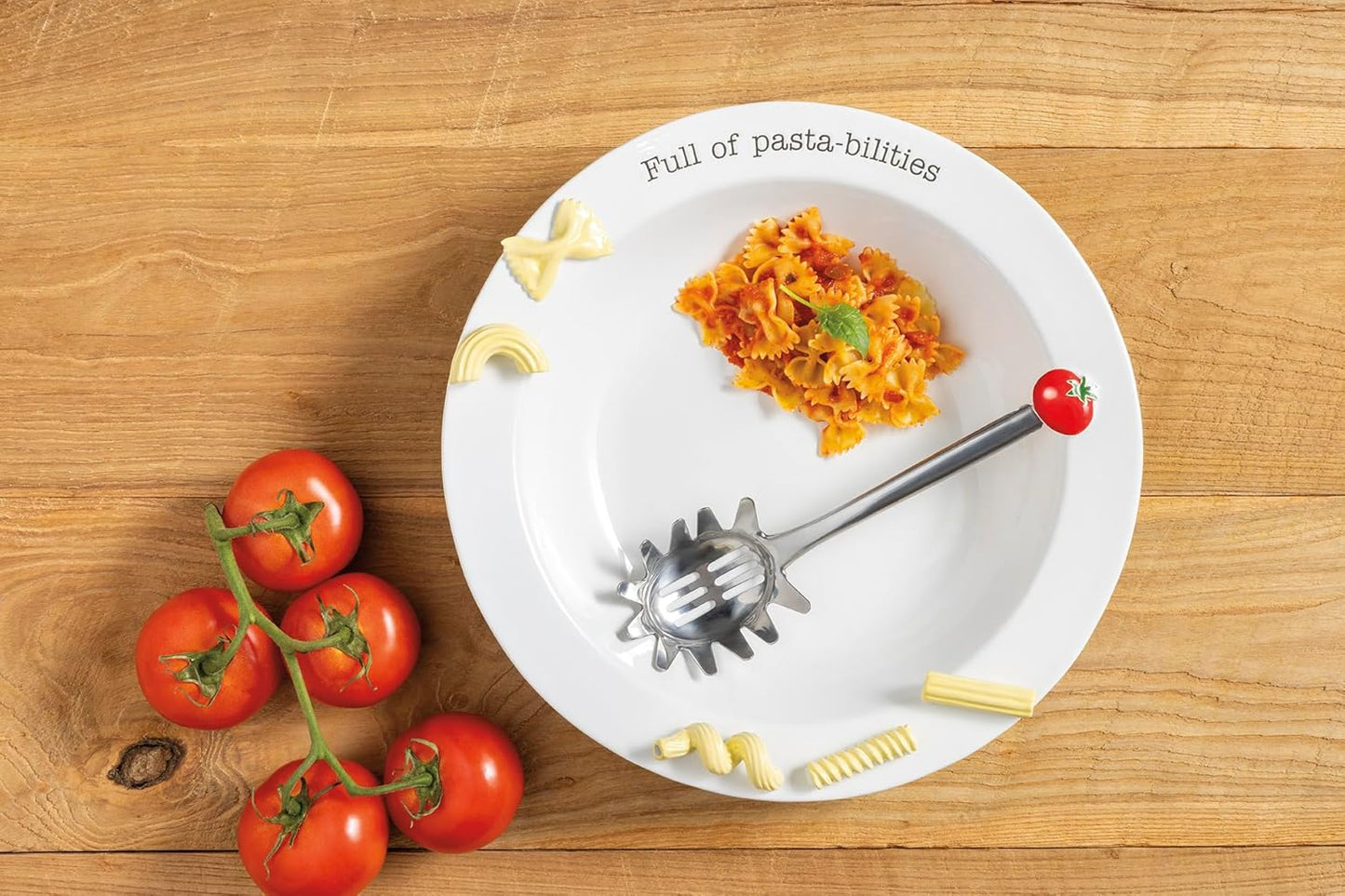 Plato servir pasta cerámica blanca