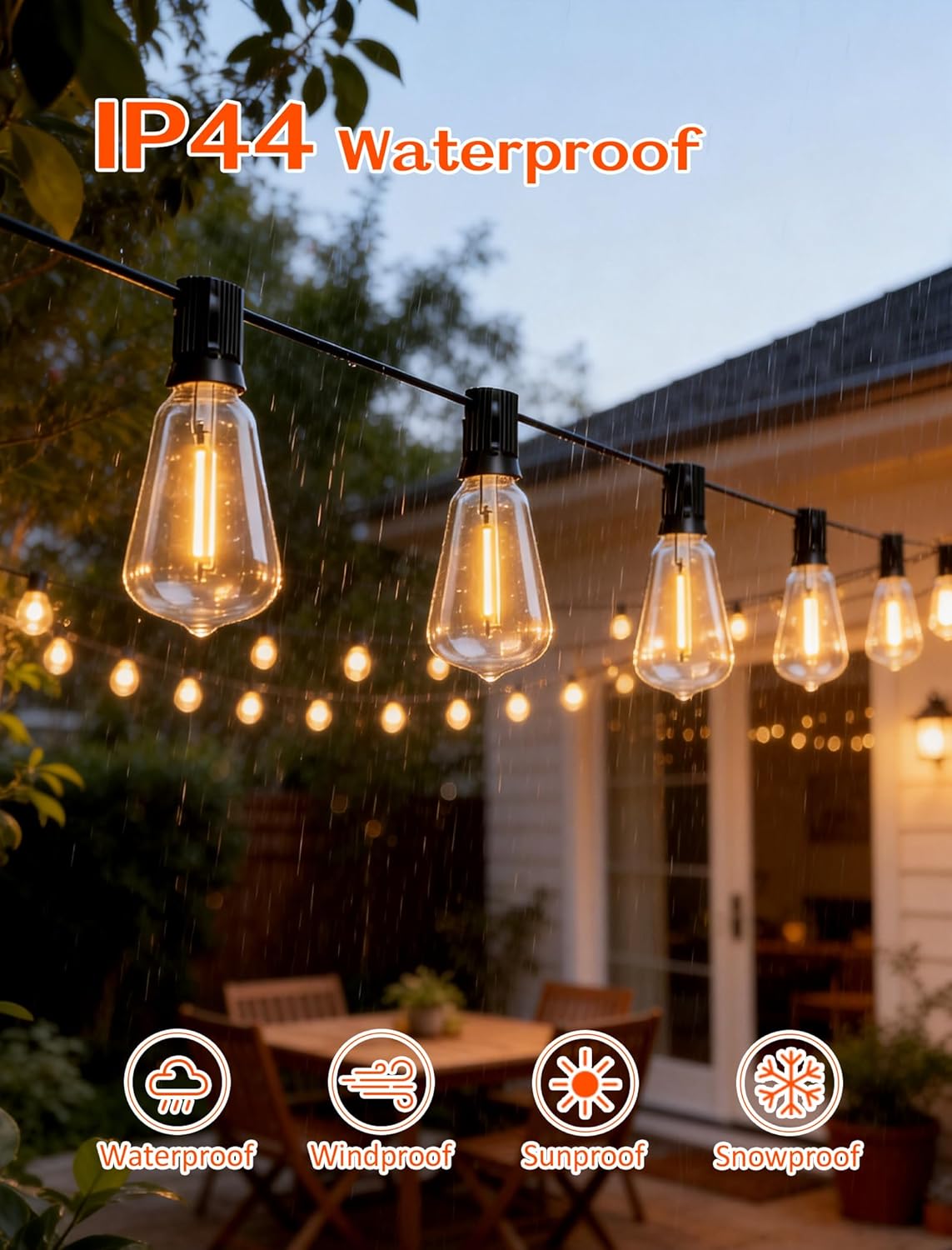 Pack 10 Bombillas LED ST38 24V Base E12 Impermeable IP65