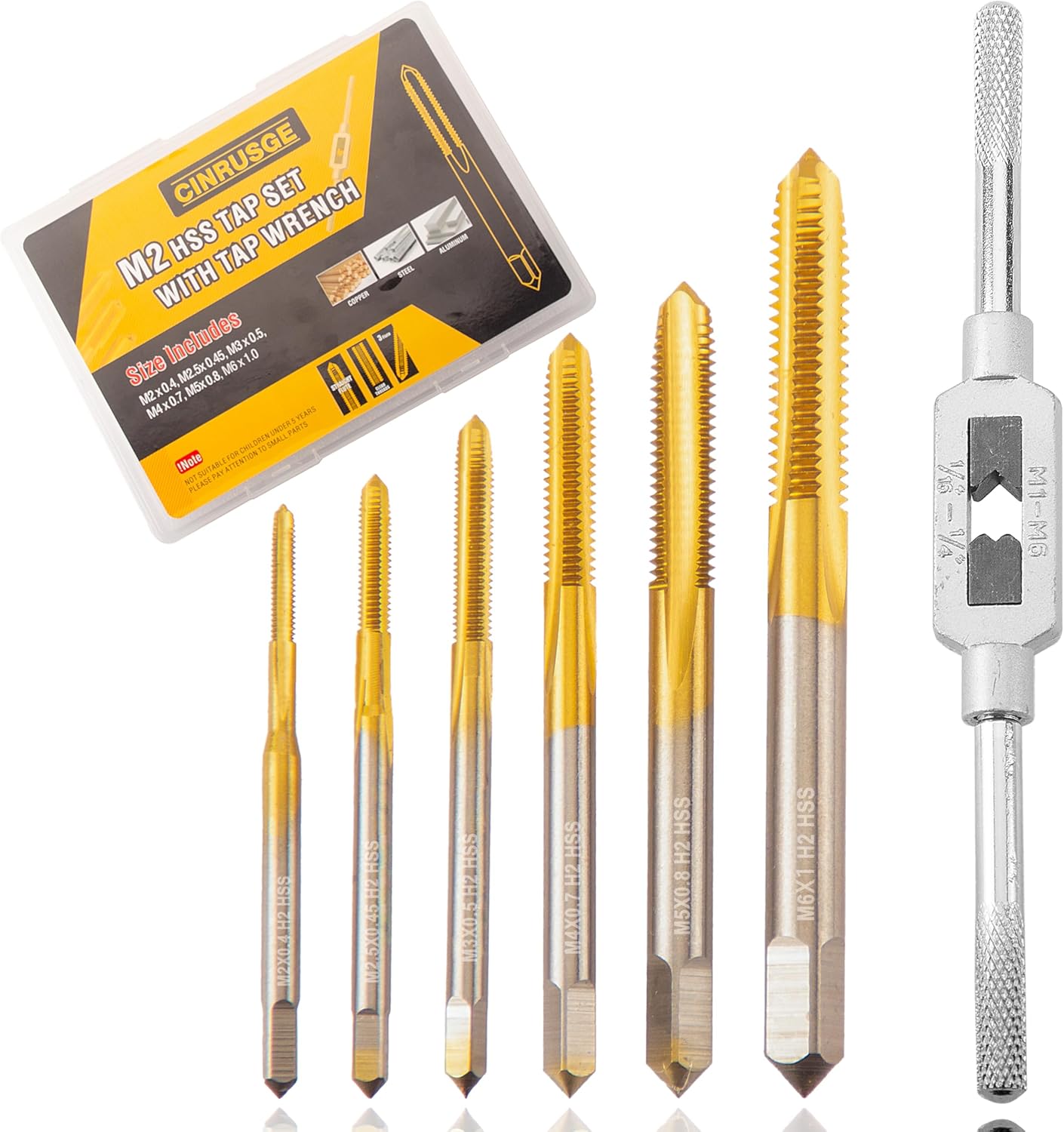 Set 6 Grifos Métricos M2-M6 con Llave Revestimiento Ti