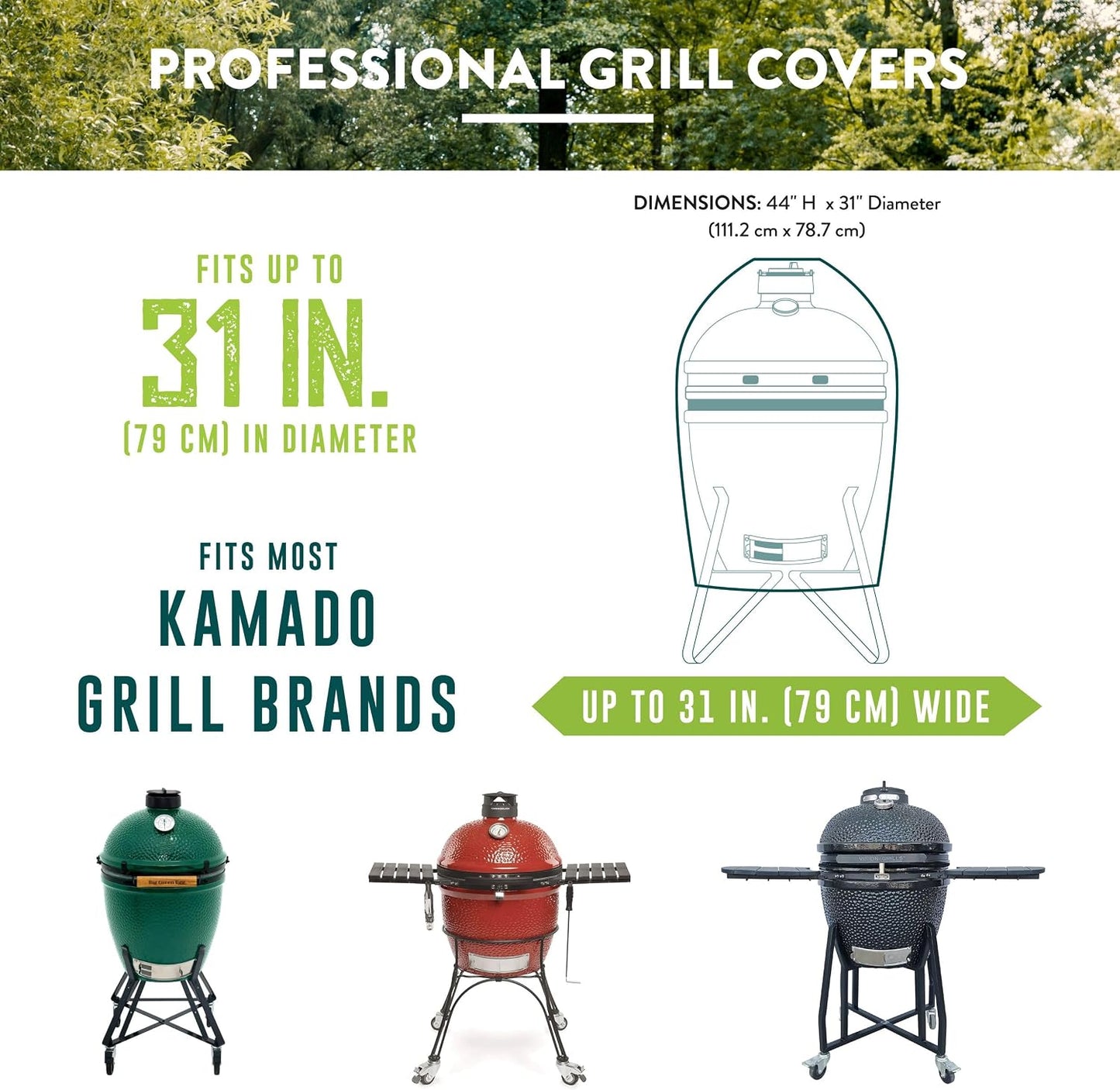 Funda parrilla Kamado 31pulg UV resistente impermeable