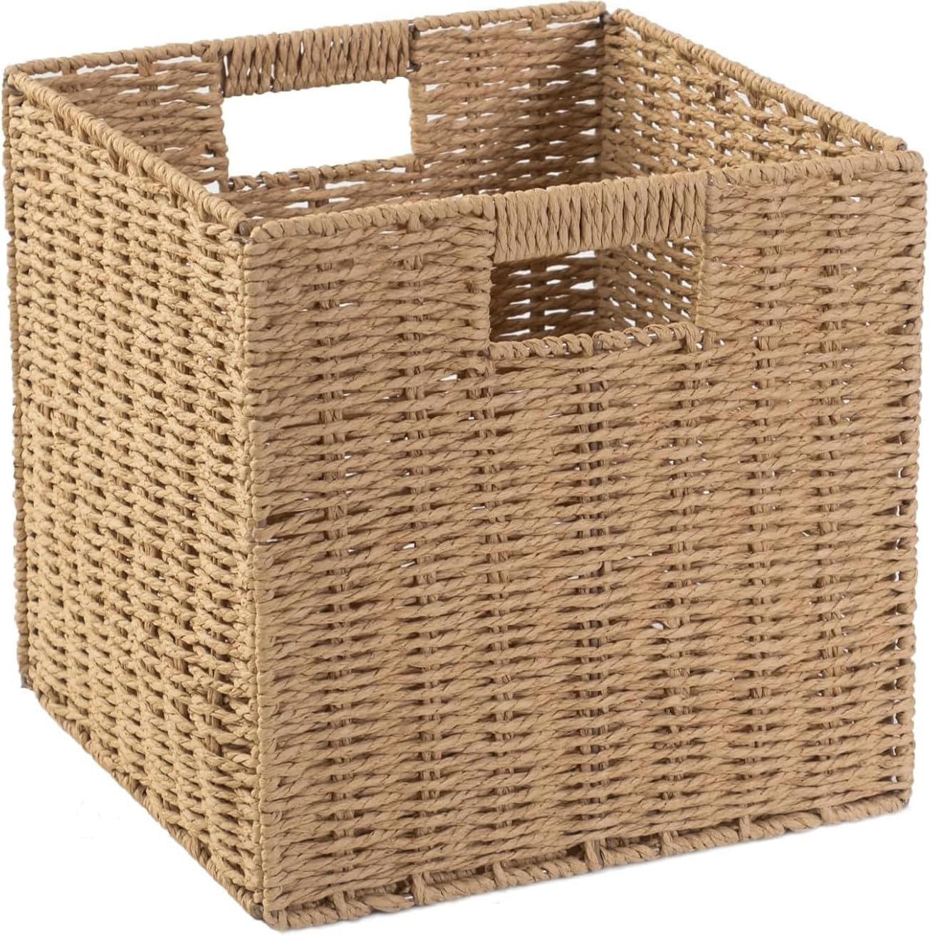 Cesta mimbre plegable para baño y dormitorio