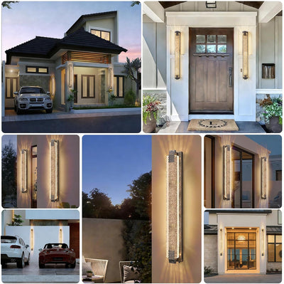 Luz exterior porche LED impermeable soporte pared bronce