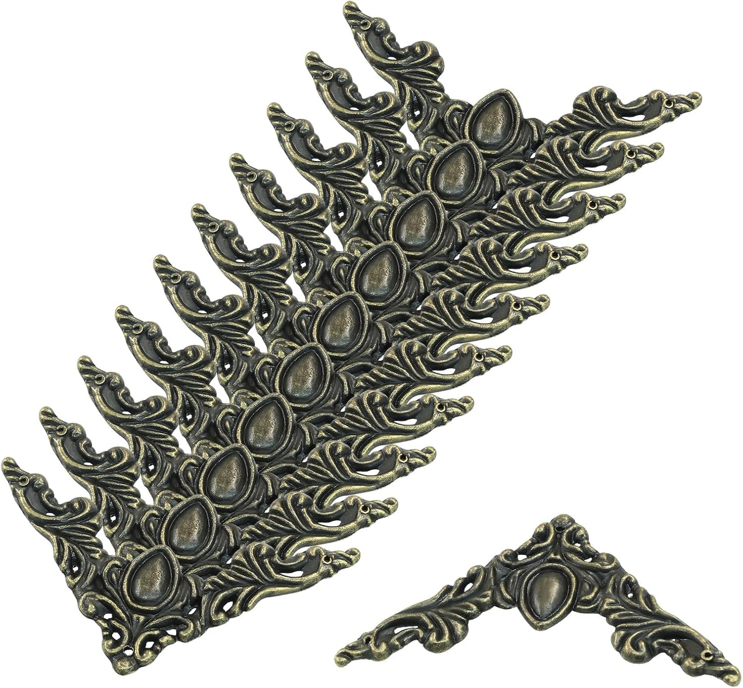 32 Protectores esquina metal vintage bronce antiguo