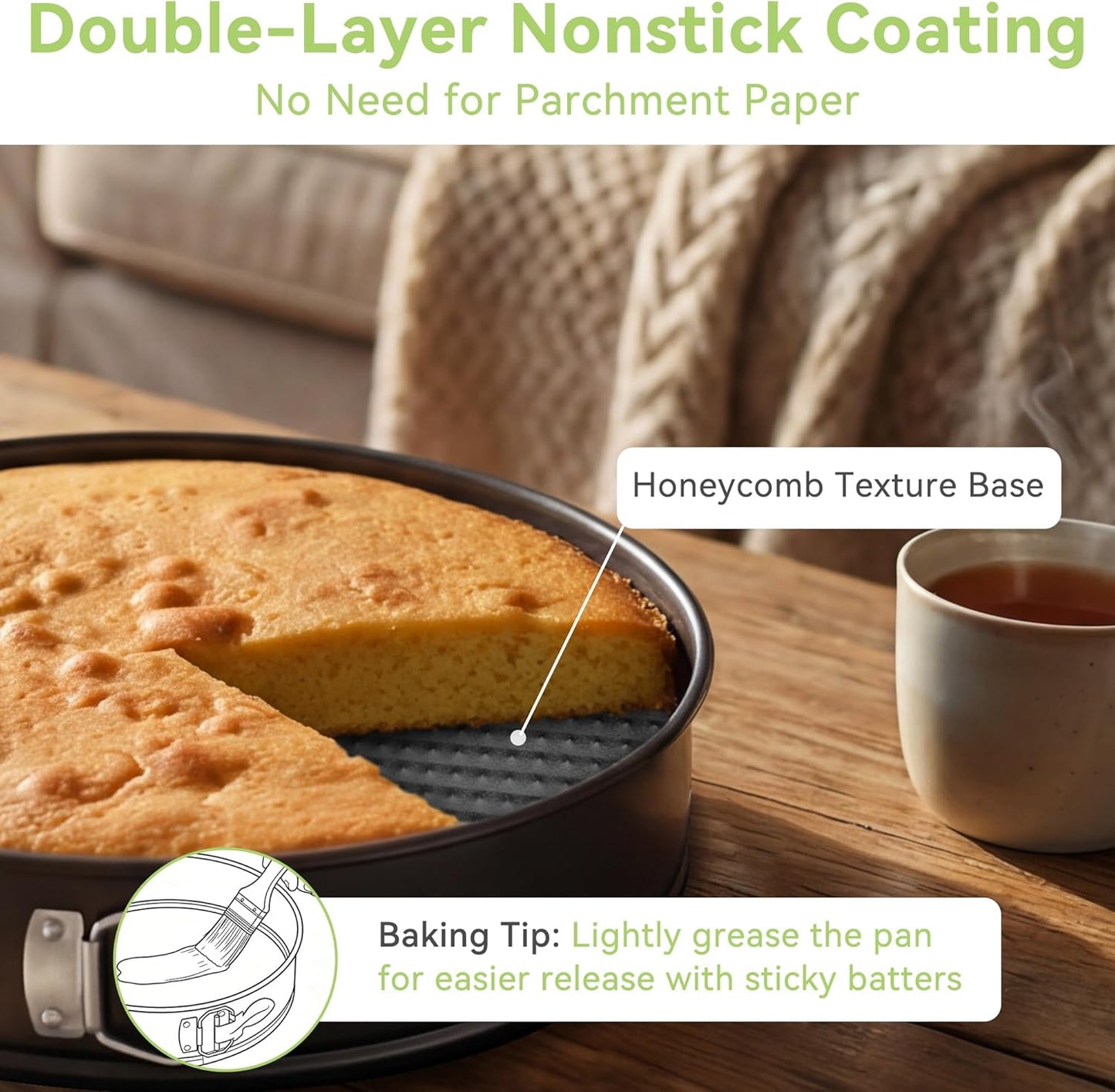 Molde antiadherente 6pulg para tarta queso con base extraible