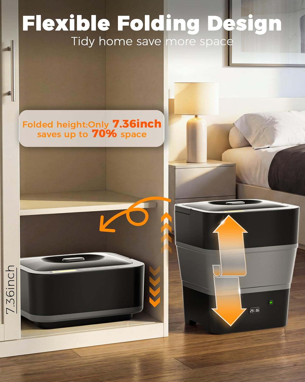 Calentador toallas plegable 30L baño spa fragrancia temporizador