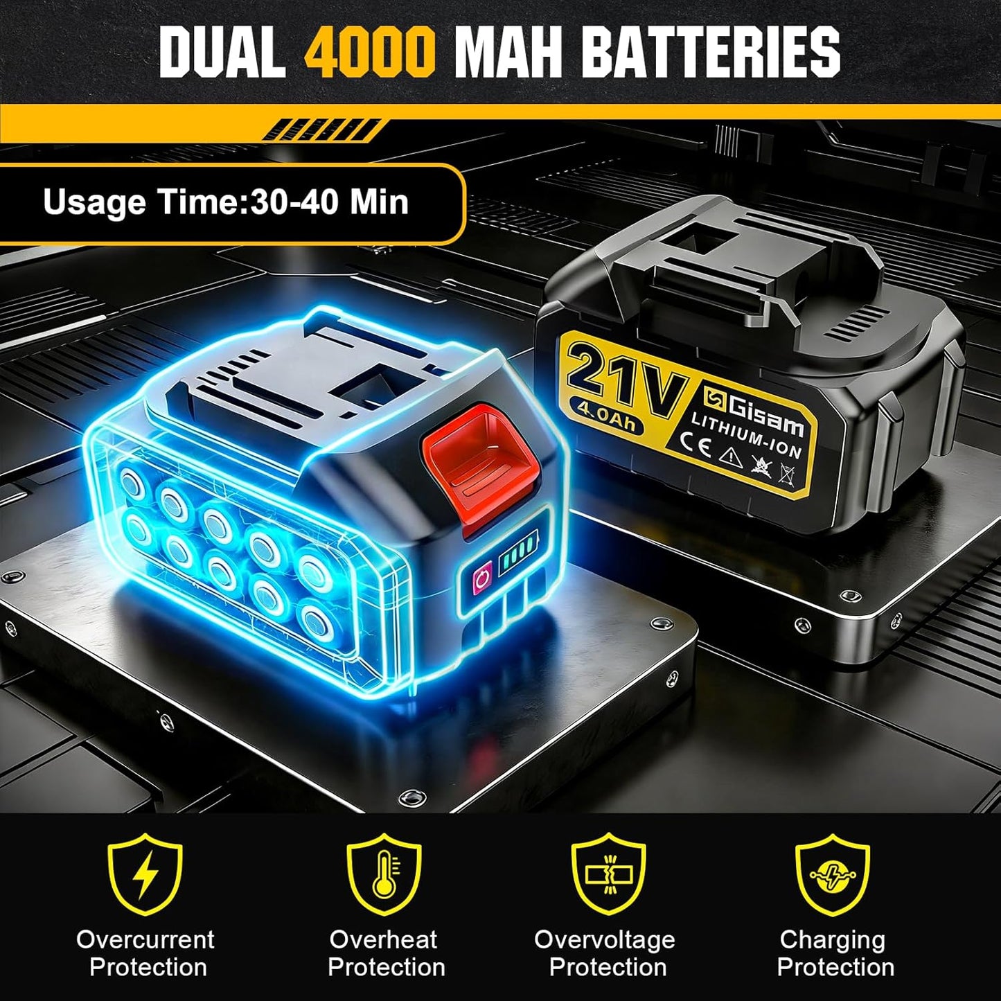 Pulverizador pintura HVLP inalámbrico 2 baterías 4000mAh