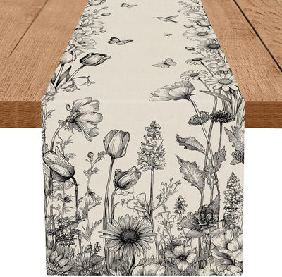 Camino mesa primavera floral vintage 13x72pulg
