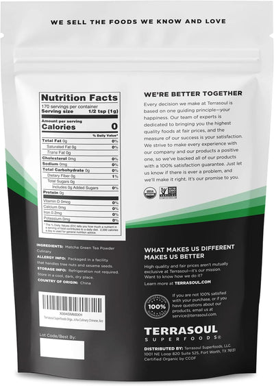 Polvo Matcha Orgánico Grado Culinario 6oz para Lattes Batidos