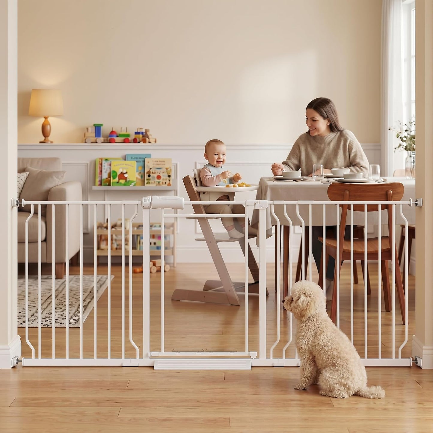Puerta bebé acrílico triple bloqueo 66.95-74.8pulg transparente