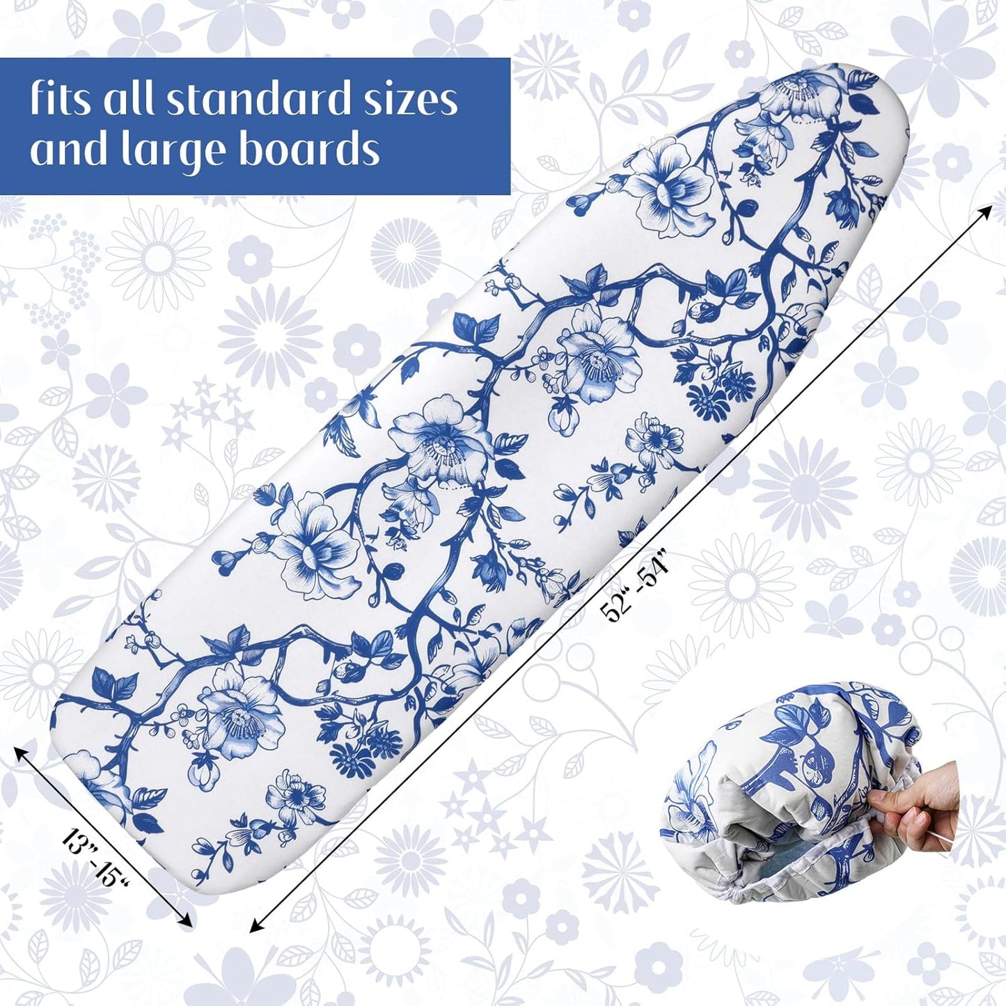 Funda almohadilla plancha 15x54pulg algodón grueso elástico