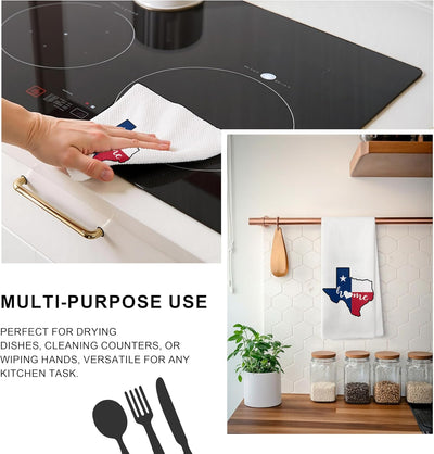 Toallas cocina mapa bandera Texas regalo souvenirs rojo blanco azul
