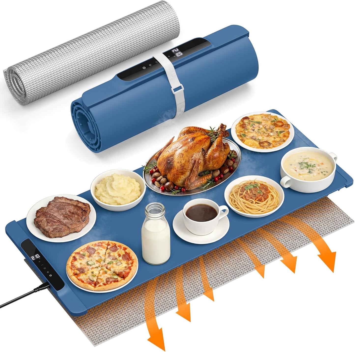 Tapete calentador alimentos con almohadilla resistente 120-210F