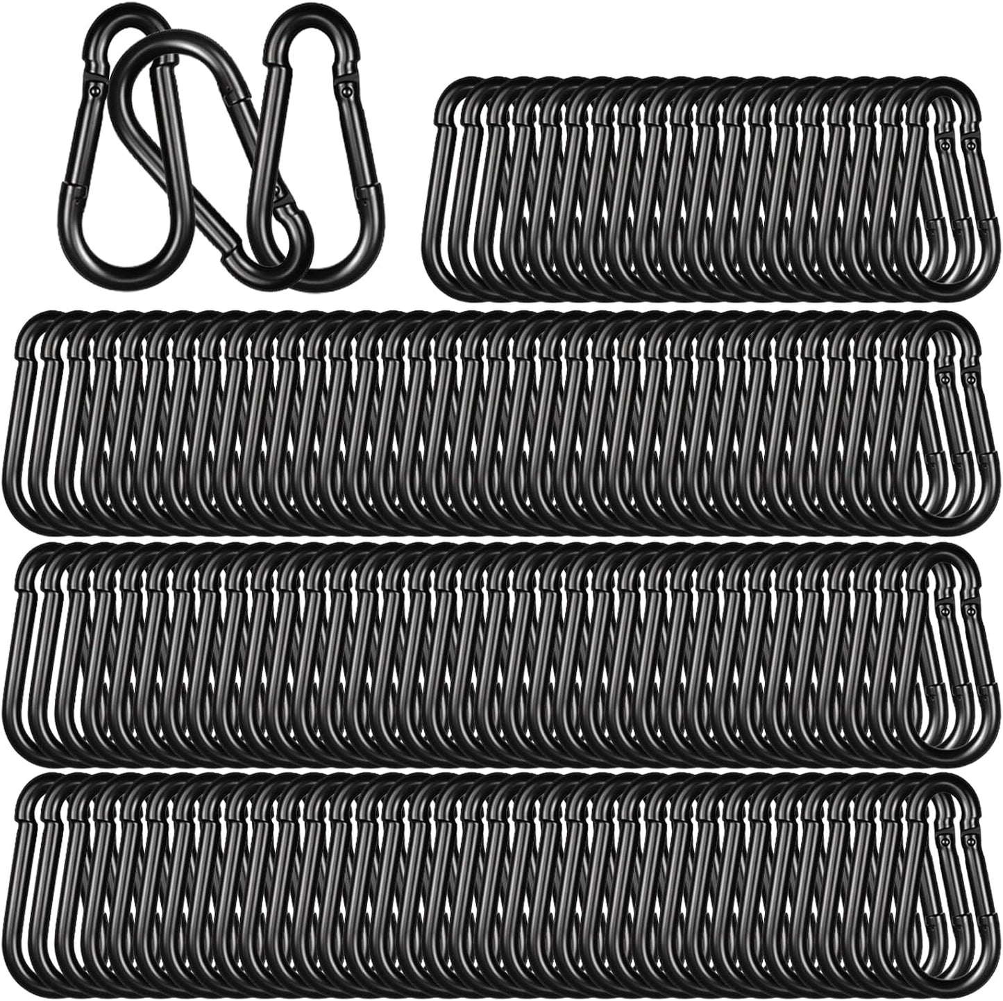 Mosquetón negro acero galvanizado 1350lb M6 2.36pulg 200pzas