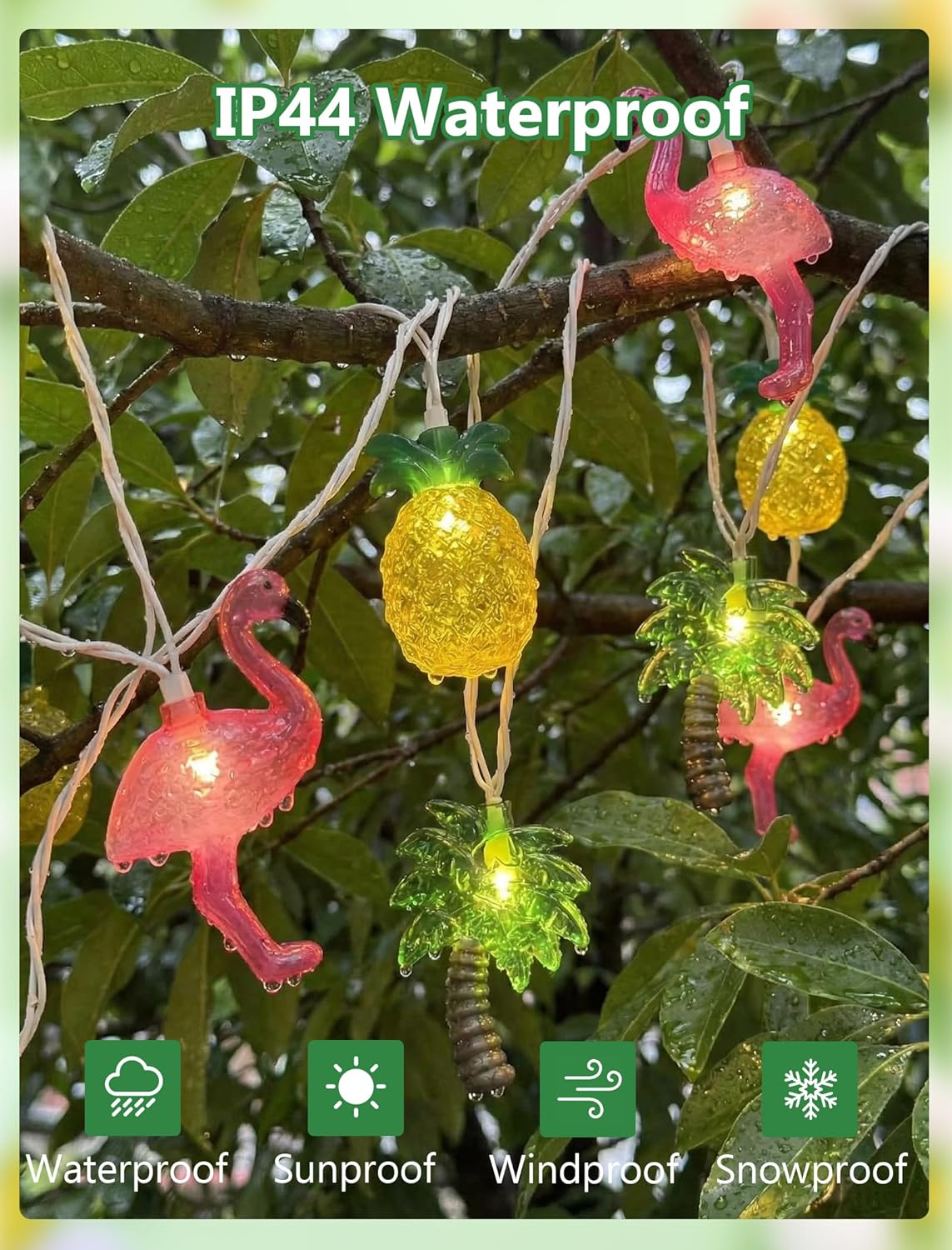 Tira Luces Hawaiana 8.5ft 10 LED Piña Decoración