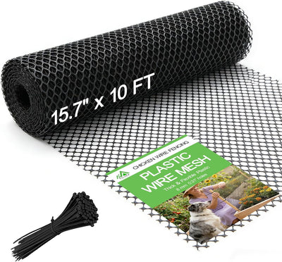 Rollo malla plástica 15.7x10ft valla pollo resistente para jardín
