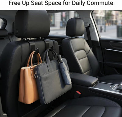 Ganchos reposacabezas asiento auto set 4 plástico ABS negro