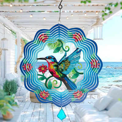 Molinillos viento metal colibrí 12pulg decoración