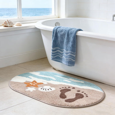 Alfombra baño antideslizante temática playa 24x48pulg