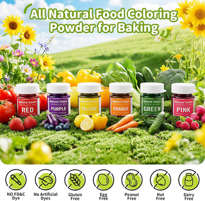 Juego de polvos naturales para colorantes alimenticios 6 colores sin tintes artificiales