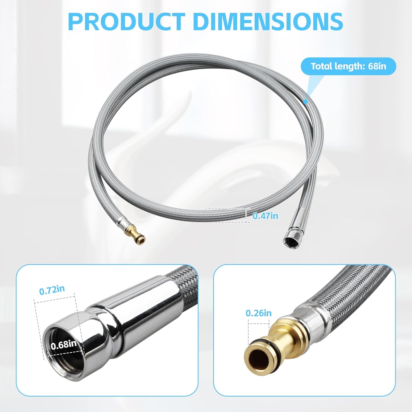 Kit manguera repuesto compatible grifo cocina Moen 68pulg