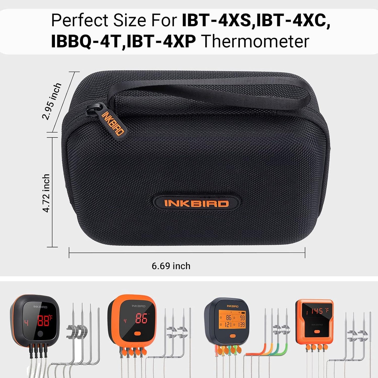 Funda transporte termómetro parrilla 6.7x4.7x3pulg EVA ThermoPro